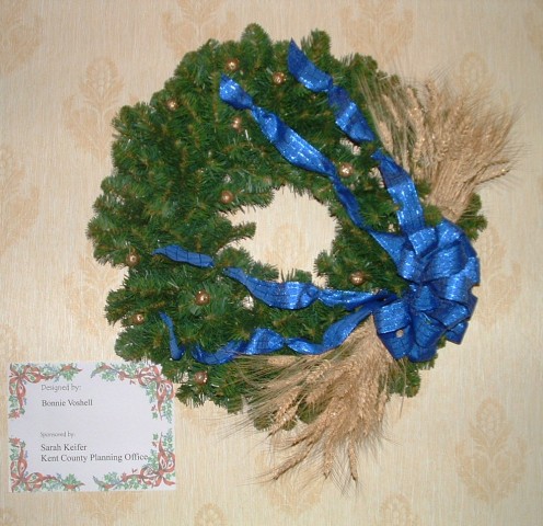Wreaths were also on display and some of them were done in color schemes and/or themes that matched a particular tree. 