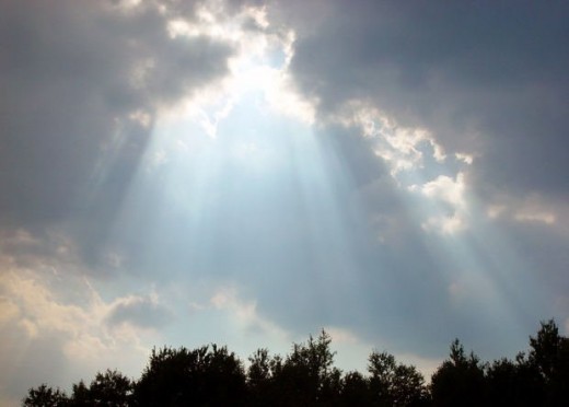 Rays of sunshine in the midst of a storm--ever a symbol of salvation.