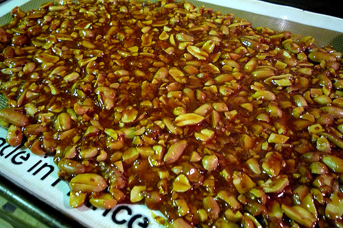 Try cayenne peanuts in your favorite peanut brittle recipe.