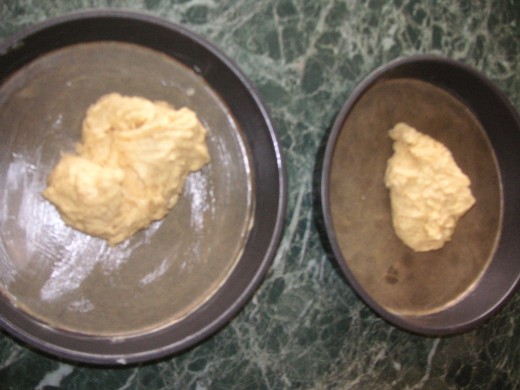 Halve The Mixture Between The Two Baking Tins.