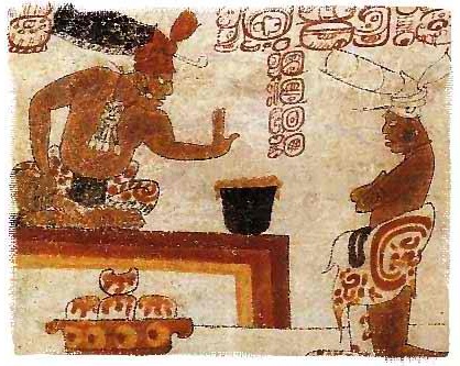 A Mayan Chief Protecting His Pot of Chocolate.