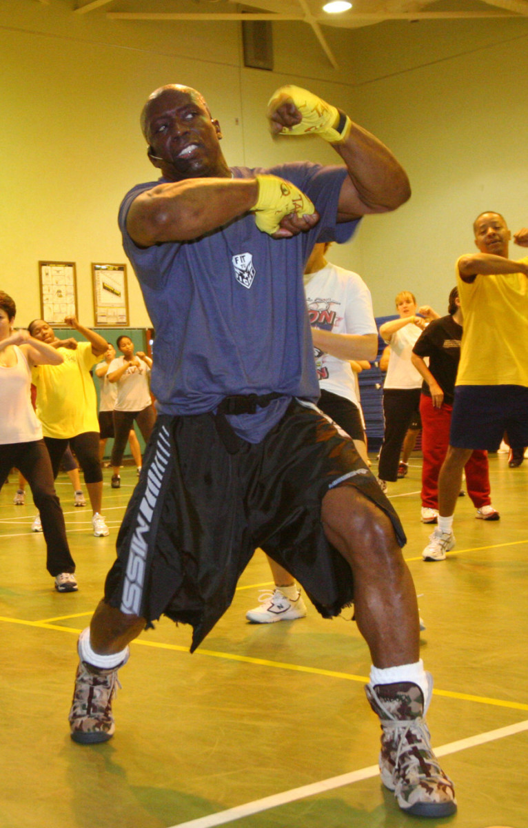 Billy Blanks during a Tae Bo class