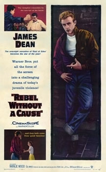 James Dean n T-shirt and leather jacket.
