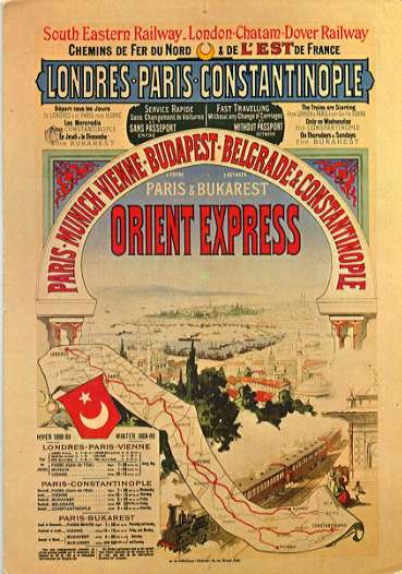 Poster advertising the Orient Express