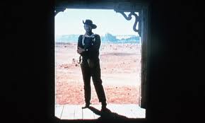 John Ford's amazing framing - John Wayne with Monument Valley in the distance.