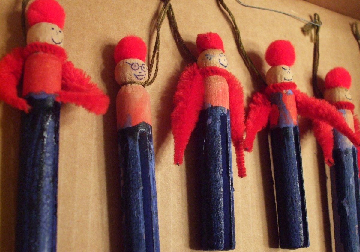 Several perky Christmas ornament people.