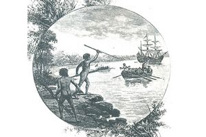 Indians greet the Superior technologically advanced Europeans.  