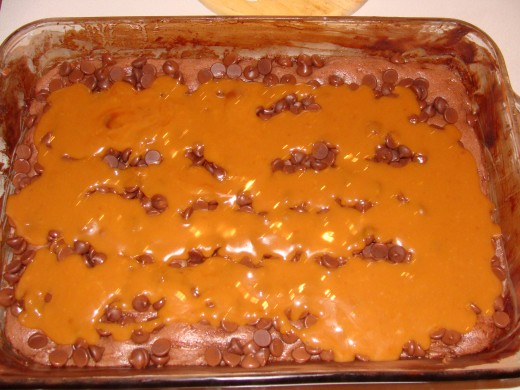 Add the melted caramel.