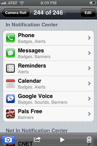 Take a screenshot of your notification settings to illustrate how notifications are set up on your iPhone.