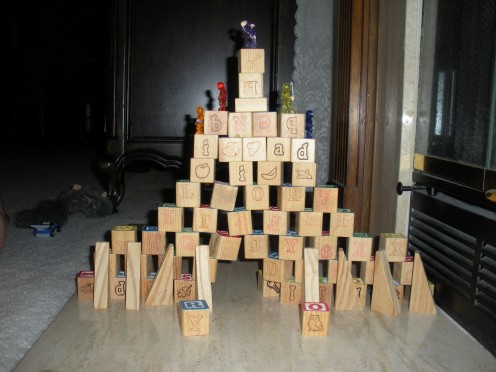 Letter and number wooden blocks - kids don't even realize they are learning, or reinforcing learning!  