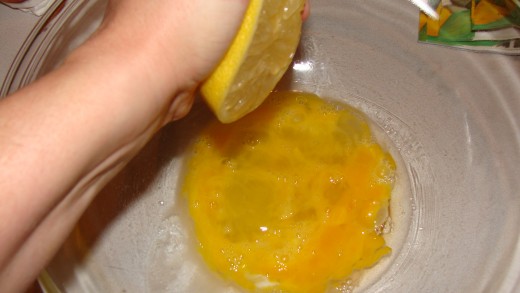 Adding the lemon juice.