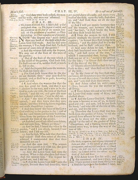 King James Bible, 1772, Genesis Source: Public Domain 