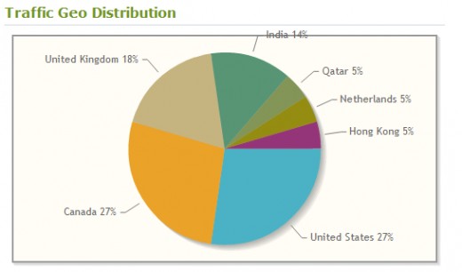 A pie chart showing your visitors by location