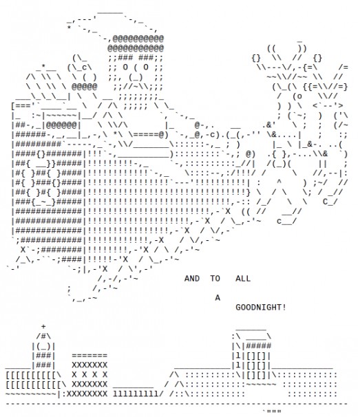 Santa and Sleigh for Christmas in ASCII Text Art | hubpages