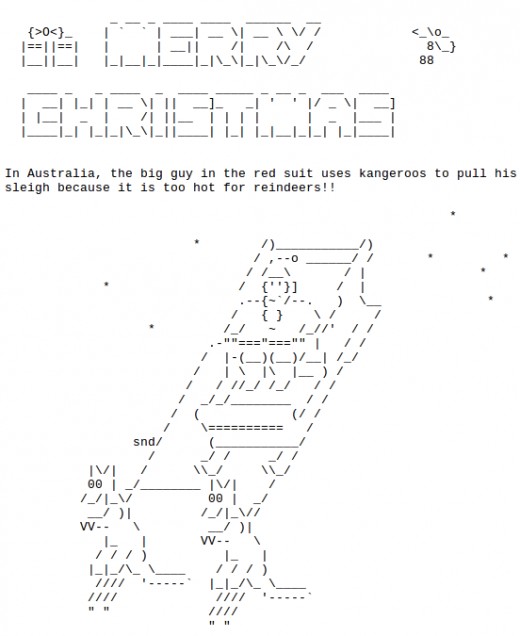 Santa and Sleigh for Christmas in ASCII Text Art hubpages