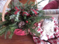 Christmas Baskets With Evergreen Boughs