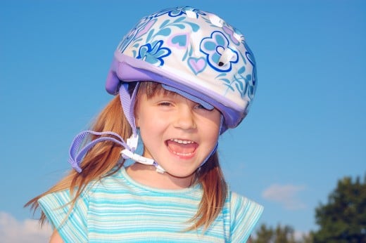 Bike helmets help ensure child safety.