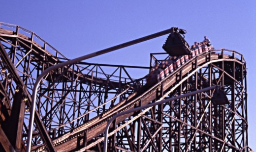 The roller coaster at the Linnanmäki amusement park in Helsinki, Finland.