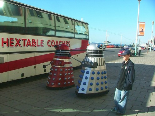 Scene from the episode 'The Dalek Invasion of Blackpool Beach'.