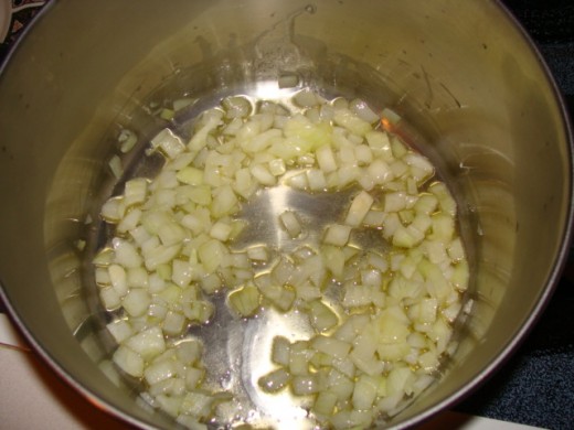 Saute the onions until translucent.