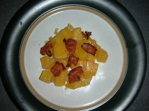 Rutabagas with onions and bacon