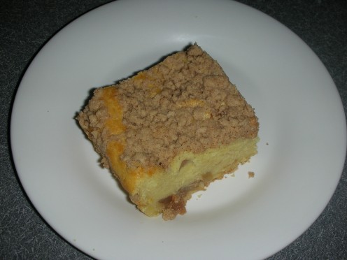 Slice of apple ricotta cake