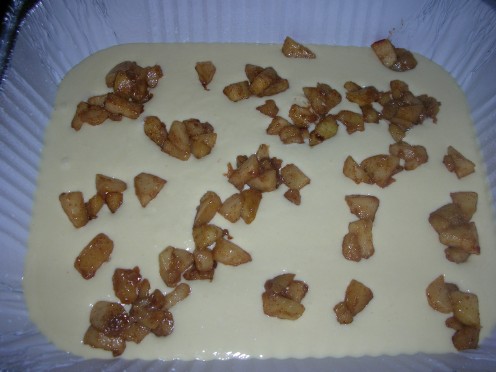 Apples spooned in batter