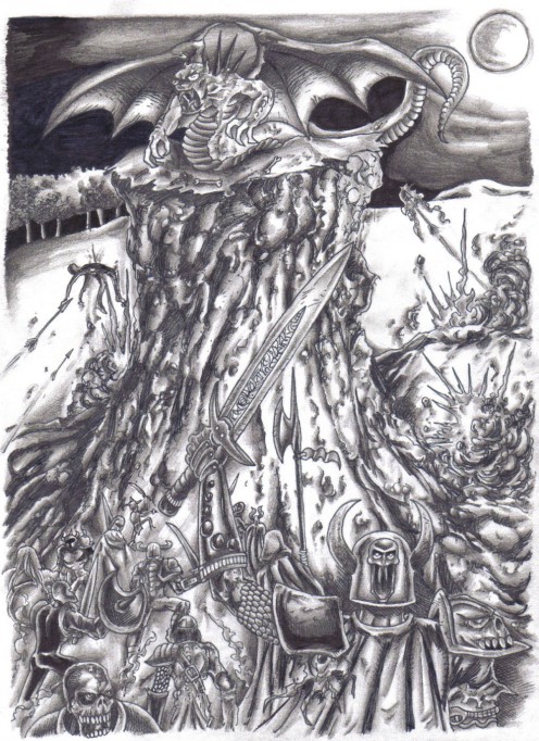 The War Devil battling the undead armies in the wastelands of filth,  © Copyright Wayne Tully 2008.all Rights Reserved