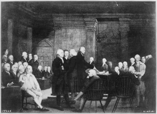 The Second Continental Congress voting independence