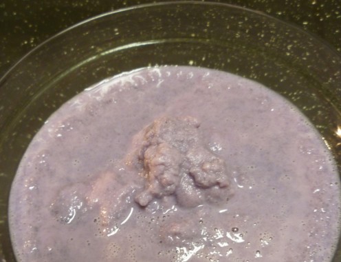 My best hand-churned effort. I stirred the mixture a few times in the freezer to make sure that large crystals didn't form. 