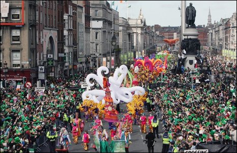 St Patrick's Day parade in Dublin.