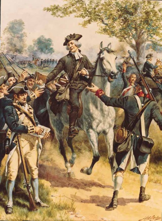 Watercolor by Henry Alexander Ogden  of the Reverend James Caldwell at the Battle of Springfield