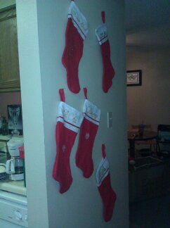 Stockings Hung Near the HVAC Closet with Care