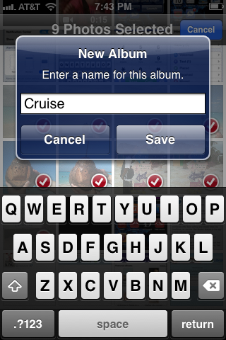 The name you enter in the New Album dialog box will be the name of your album.