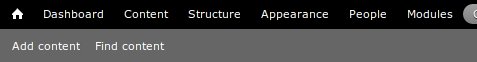 Admin panel with Structure, Appearance, People and Add Content links