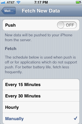 Turn off Push functionality and set your e-mail to fetch manually so no new automatically e-mails will be pushed to your iPhone.