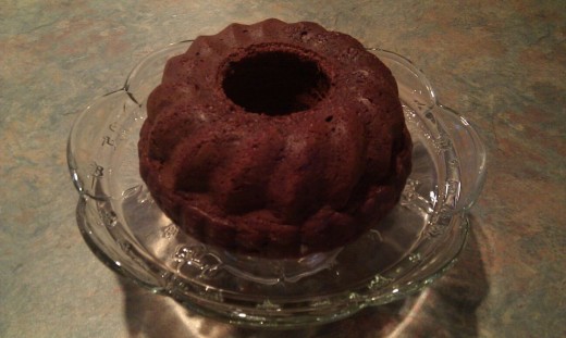 chocolate pumpkin cake in a bundt pan 