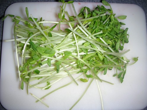 Organic pea shoots