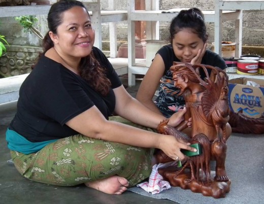 Wood carvers of Bali