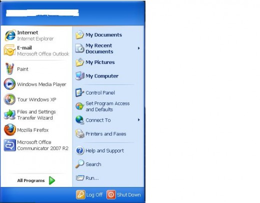 Control Panel can be accessed from within the Start menu.