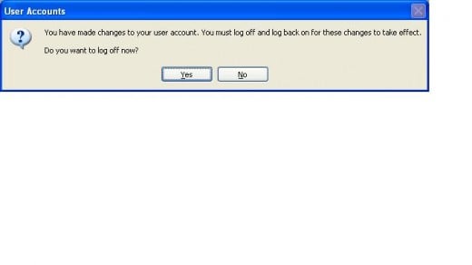 You can log off immediately or later on, but you must log off and then log back on for the changes to take effect.