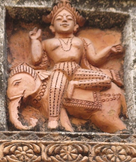 Lord Vishwakarma sitting on an elephant
