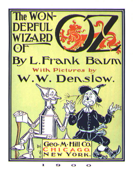 The title page of The Wonderful Wizard of Oz, 