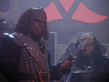 From the Star Trek series. Everyone's favorite Kingon, Worf, and his friend, Gowron