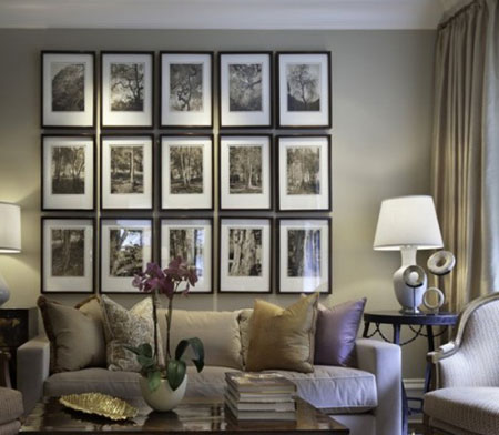 Fifteen framed black & white prints 