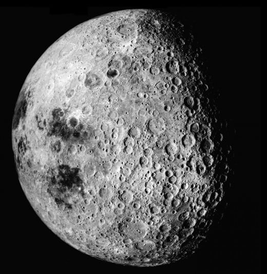 Dark side of the Moon as captured by Apollo (Click to enlarge)