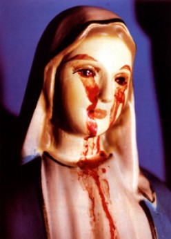 Statues of Mary Crying Blood