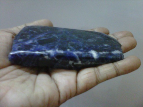 That is a polished Lapis Lazuli Stone in my hand