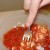 Mixing the salsa and cream cheese. Mixing the salsa and cream cheese.