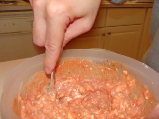 Final mixing of the ingredients.